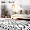 thumbnail image 2 of ODIKA 8'x10' Machine Washable Non-Slip Area Rug, Luxurious Trellis Motif Decorative Artisan Handwoven Design High Traffic Rug, Black, 553300, 2 of 7