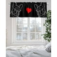 thumbnail image 5 of French Bulldog Valances for Windows Love Heart Cute Dog Valance Rod Pocket Light Filtering Short Window Treatments Curtains for Kitchen Bathroom Living Room Bedroom, 1 Panel, 42 x 12 Inch, 5 of 7