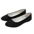 thumbnail image 1 of Women Ballet Dolly Pumps Flat Solid Slip On Loafers Suede Shoes, 1 of 2