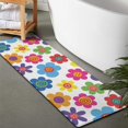thumbnail image 2 of Pioneer Flower Floral Print Pattern Bathroom Rugs Mat, Non Slip Microfiber Bathroom Rug with Rubber Backing, Soft Mats for Bathroom Floor Tub Shower, 17"x47", 2 of 5