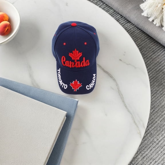 MOKKHNB Adjustable Dark Canada Flag Baseball Cap with Embroidery, Outdoor Sports Hat for Men and Women