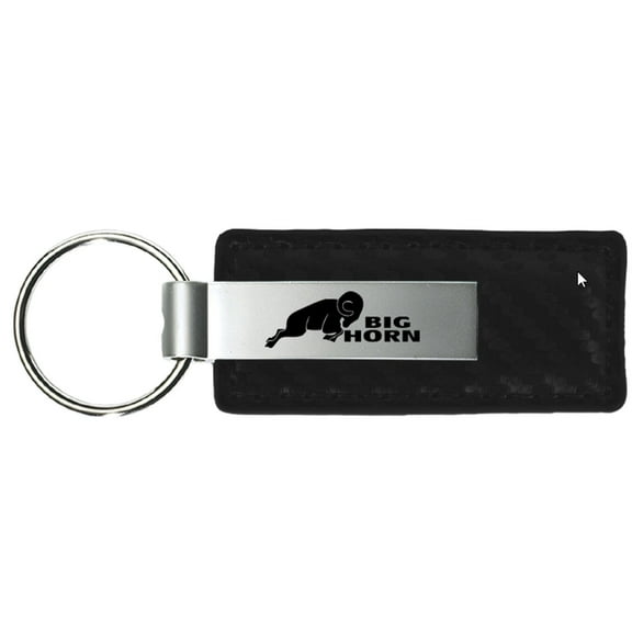 Dodge Big Horn Carbon Fiber Leather Key Chain (Black)