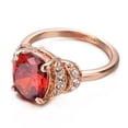 thumbnail image 7 of Yoursfs Vintage Ruby Ring For Women 18k Rose Gold Plated Costume Jewelry Rings Oval Cut Red Birthstone Crystal CZ Hao Rings Gifts (Size 9), 7 of 7