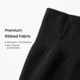 thumbnail image 5 of Ribbed Seamless High Waist Workout Biker Shorts, Tummy Control Gym Shorts, 5 of 6