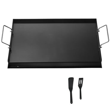 KFFKFF Iron Griddle, 24x16 inch Flat Rectangular Cooking Griddle Pan, Propane Grill Griddle for Barbecue Grill, Hibachi, Compact Family Utensils with Handle, Ideal for Outdoor Cooking