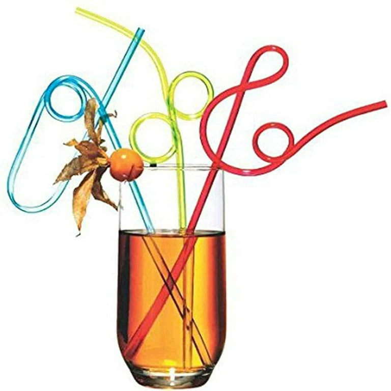  WOPODI 20 Pieces Crazy Straws Colorful Drinking Straw Reusable  Curly Loop Plastic Straws Various Beverage Decoration Spiral Straws for  Kids Birthday Funny Party Wedding Cocktail Decor, Random color : Health 