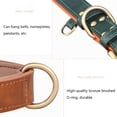 thumbnail image 4 of Leather Dog Collar Padded Pet Collars Adjustable Dog Collar Strong& Durable for Small Medium Dogs Pet Shop Bulldog Bull Terrier (Green Orange,L 51x2.5cm), 4 of 7