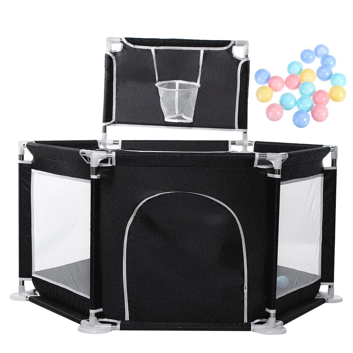 Portable Baby Playpen 6Panel Play Yard Interactive Baby Playinghouse