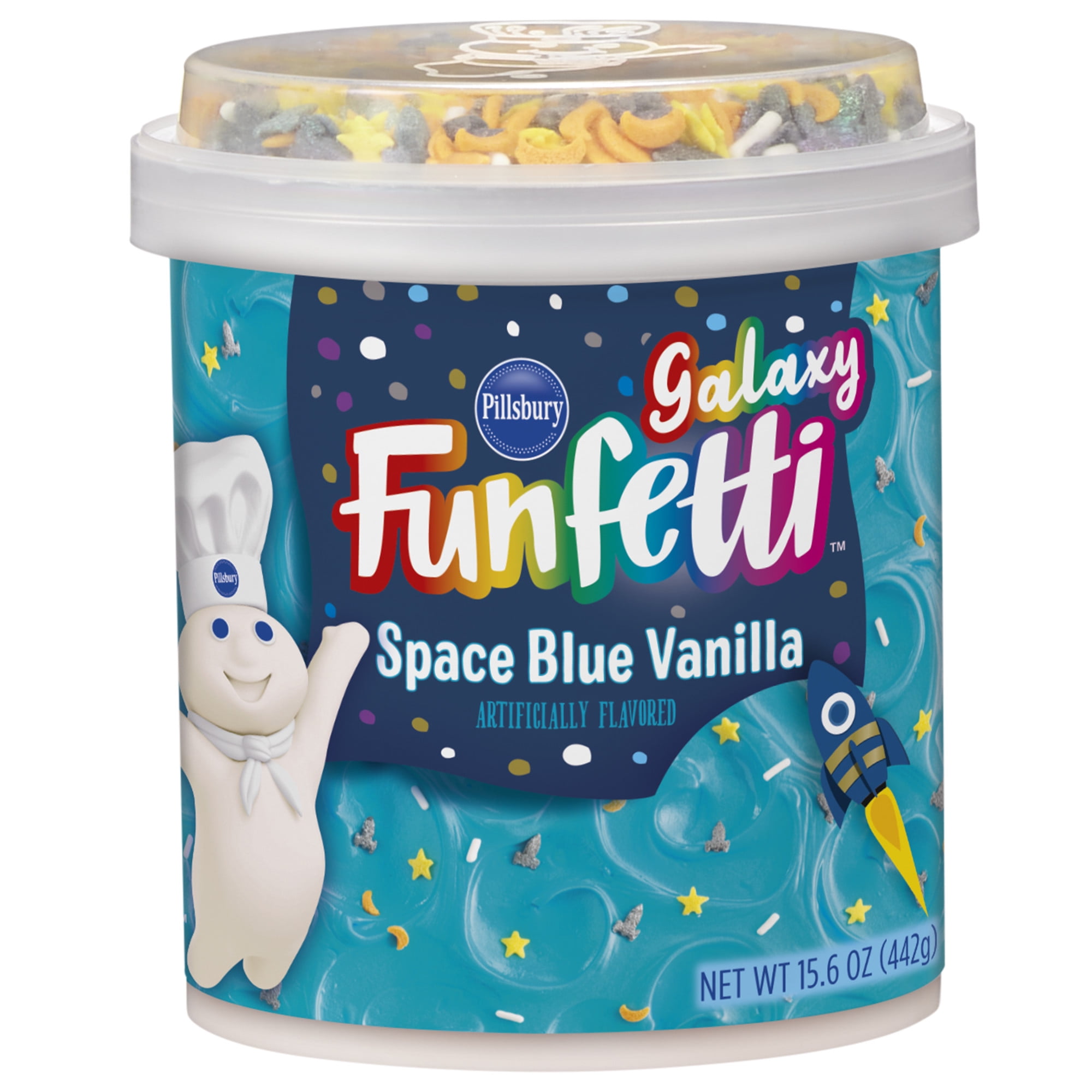 (8 pack) Pillsbury Funfetti Galaxy Frosting, 15.6 Oz Tub