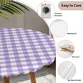 thumbnail image 3 of Purple Round Tablecloth for 36-44 Inch Tables,Fitted Table Cover with Elastic Edge,Country French Rustic Buffalo Plaid Modern Art Waterproof Outdoor Table Cloth Protector for Patio Garden Dinner, 3 of 9