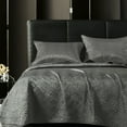 thumbnail image 6 of Flxxie Silk Satin Quilt Set, Geometric Pattern Bedspread Luxury Quilted Coverlet Set for All Seasons, Dark Gray, Twin, 68"x92, 2-Pieces (1 Quilt, 1 Pillow Sham), 6 of 6