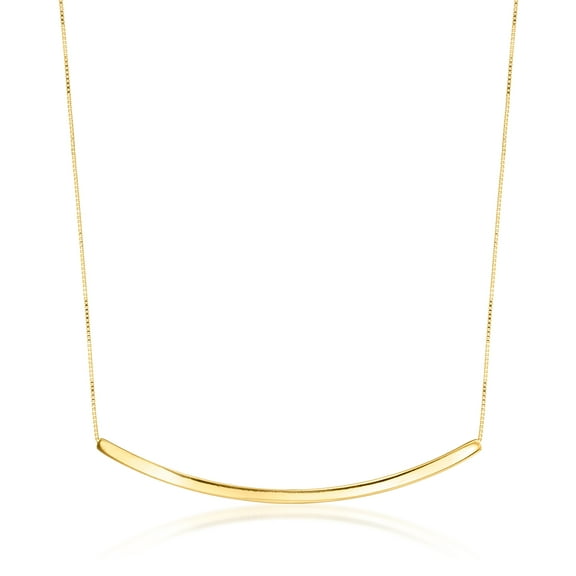 Ross-Simons Italian 10kt Yellow Gold Curved Bar Necklace, Women's, Adult
