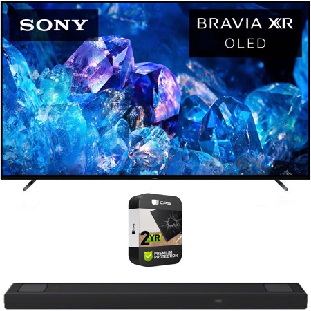 Sony XR77A80K Bravia XR A80K 77 inch 4K HDR OLED Smart TV 2022 Model Bundle with Sony HT-A5000 450W 5.1.2ch Dolby Atmos Soundbar and Premium 2 YR CPS Enhanced Protection Pack