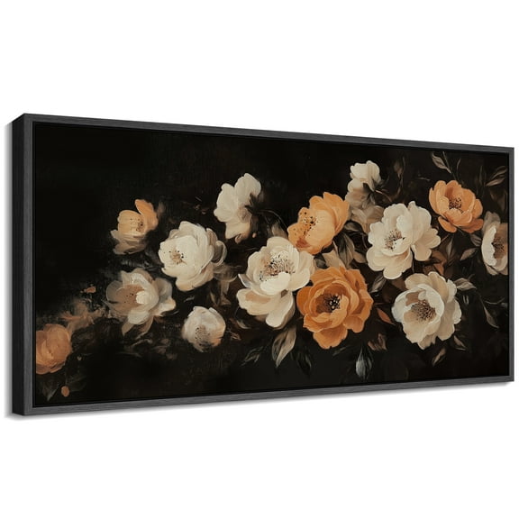 Large Framed Canvas Print Abstract Modern Wall Art Decorative Ready to Hang Painting for Living room Bedroom - 60"x30" Black Frame