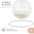 thumbnail image 4 of Sam's Pets NALA 23.5" Hanging Egg Cat Condo, White - Two Soft Cushions, Washable, Cozy, Wicker Design, Sturdy, 4 of 7
