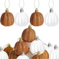 thumbnail image 4 of LmnLft Gold and White Mini Pumpkin Ornaments for Halloween Thanksgiving Christmas Decor, 2 Inch Decorative Hanging Pumpkins for Home Party Displays, 4 of 7