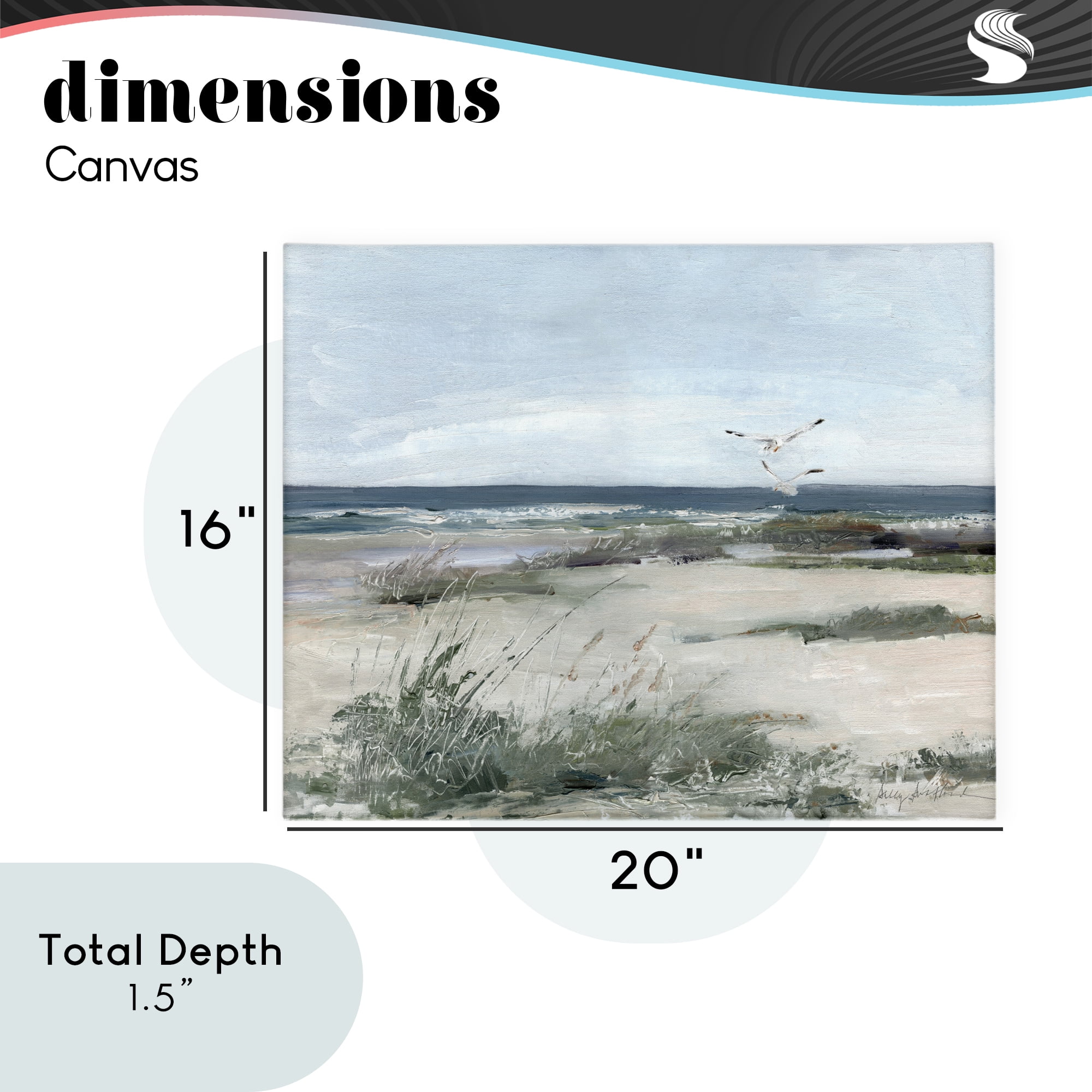 Stupell Industries Seagull Pair over Waves Canvas Wall Art, design by Sally Swatland