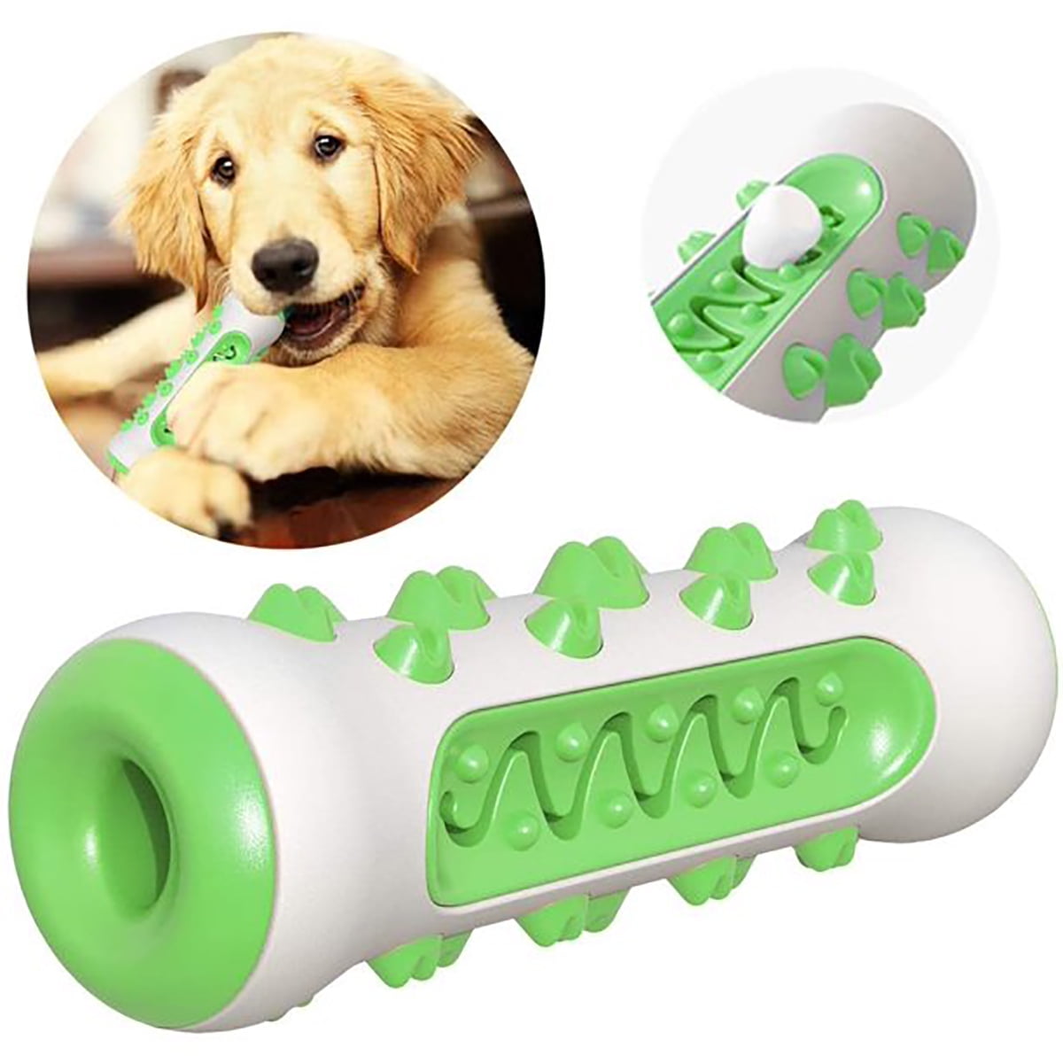 SUCCLACE Dog Teething Stick W/ Food Leaking Hole Dental Care, For Small