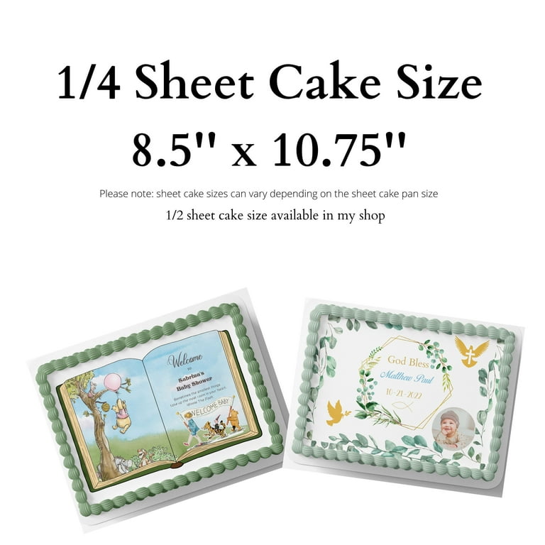 Pooh Bear Cake Topper Edible Image 1/4 Sheet Cake Pooh Bear Baby Shower
