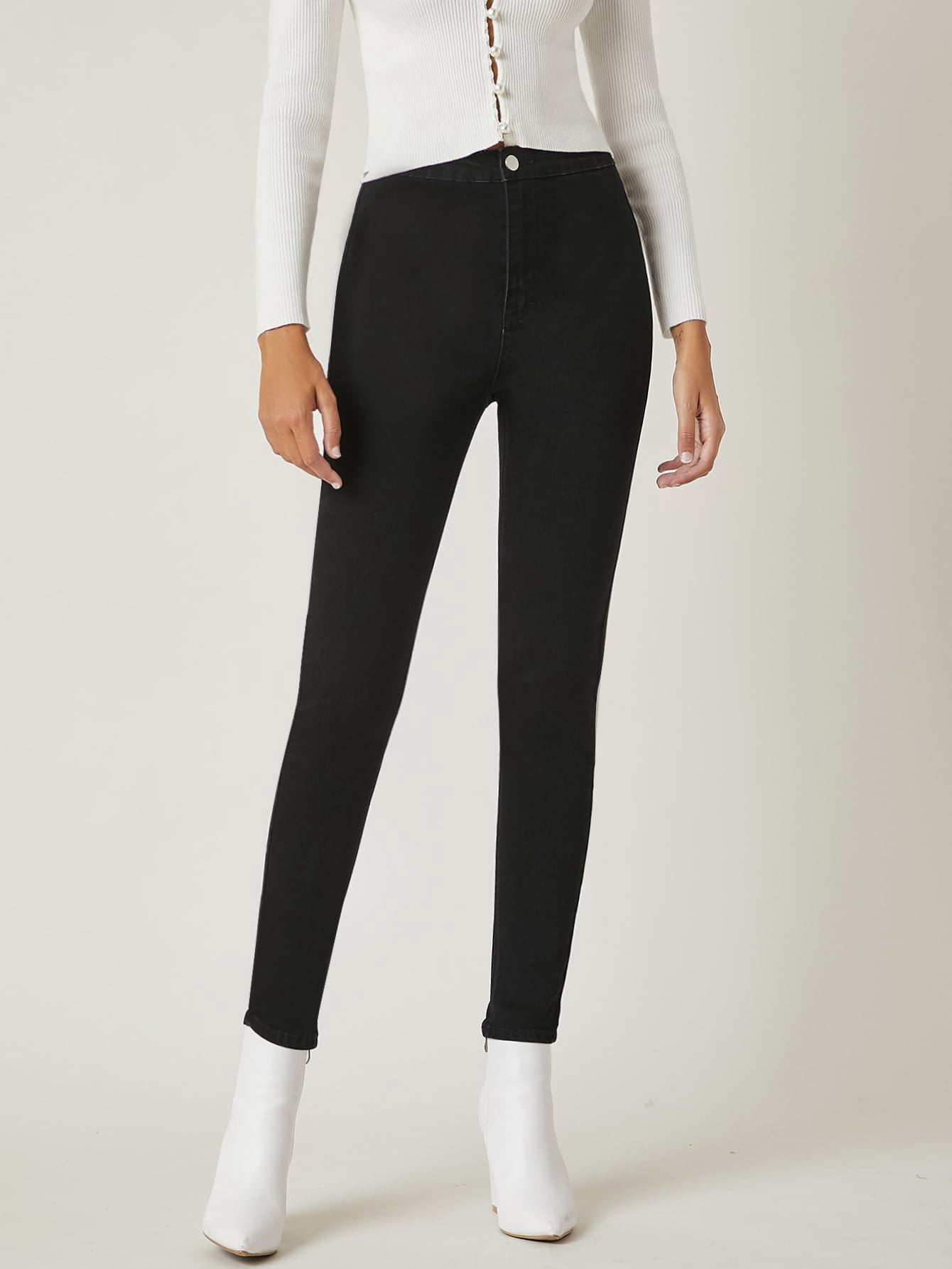 High Waisted Jeggings Without Pocket 