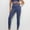 Dark Blue, variant on Fashion Women Comfortable Casual Color Block Tight Fitting High Waist Lifting Buttocks Yoga Full Length Pants - Mint Green,Capri Leggings For Women