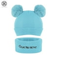 thumbnail image 5 of Luxtrada Newborn Kids Baby Boy Girl Pom Hat Winter Warm Knit Bobble Beanie Cap Scarf Set (Blue), 5 of 7
