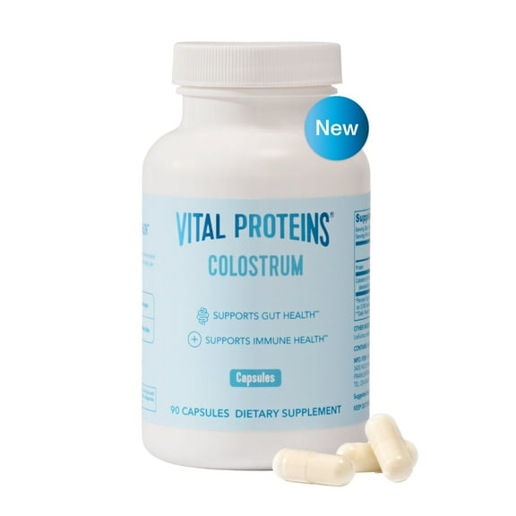 Vital Proteins Bovine Colostrum Supplement for Gut Health, Immune Support, 40% IgG, 90 Capsules