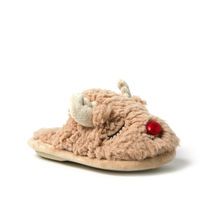 Dearfoams Kid s Holiday Christmas Reindeer Scuff Slipper