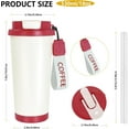 thumbnail image 6 of 18oz Coffee Travel Mug Spill Proof, Stainless Steel Insulated Cup with Lid and Straw, Reusable To Go Coffee Tumbler with Strap, Insulated Coffee Cups for Hot & Iced Drinks, 6 of 7
