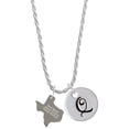 thumbnail image 1 of Delight Jewelry Stainless Steel Texas Raised Texas - Silvertone Script Initial Disc - Q - Charm Necklace, 20"+3", 1 of 4