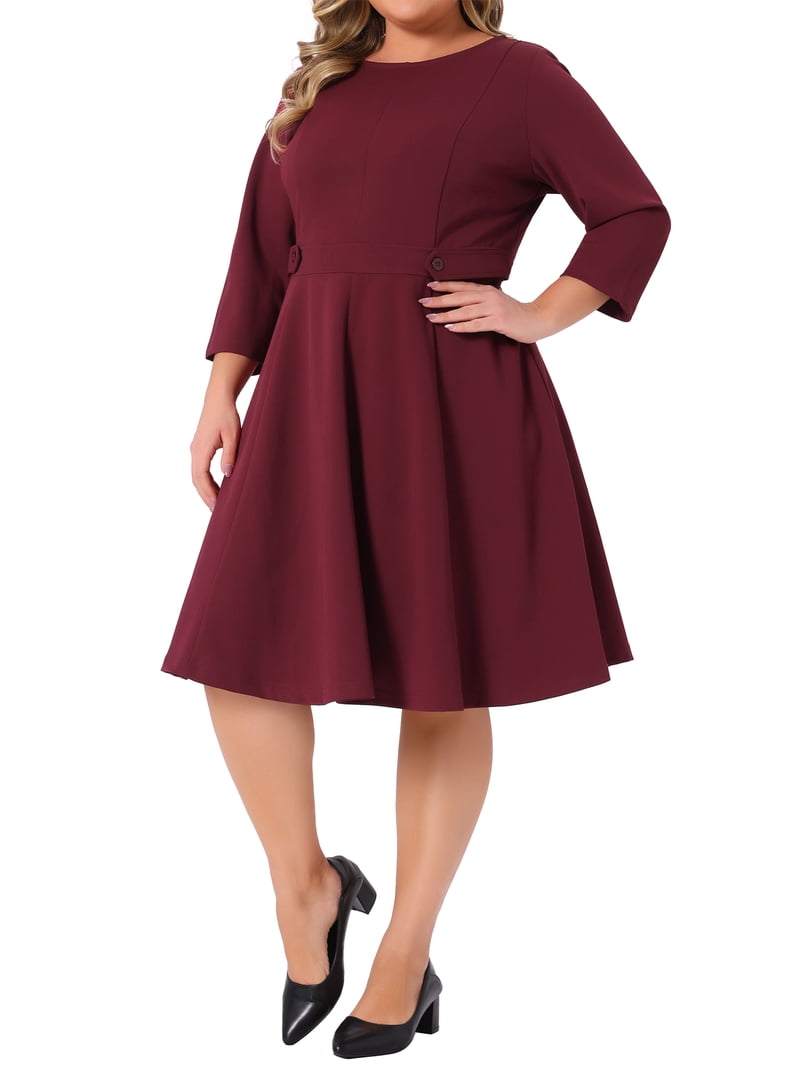 Agnes Orinda Women's Plus Size Office Dress 3/4 Sleeve 50s 60s Vintage Cocktail Dress Wear to Work Dresses 4X Burgundy, Size: 4XL, Black Agnes Orinda Women's Plus Size Office Dress 3/4 Sleeve 50s 60s Vintage Cocktail Dress Wear to Work Dresses 4X Burgundy, Size: 4XL, Black