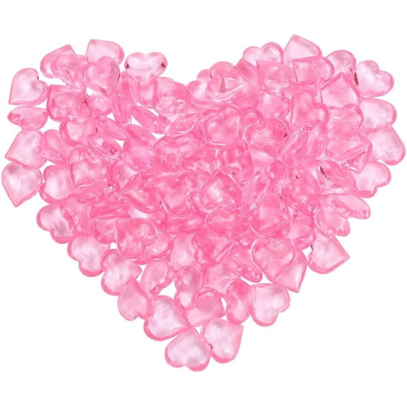 1 Set 120Pcs Mini Resin Hearts Bulk Valentine Vase Filler Pink Reusable Small Heart Shaped Diamond Gems No Hole Bead Prop Table Scatters Ornaments for Wedding Valentines Day Vase Fillers Decor