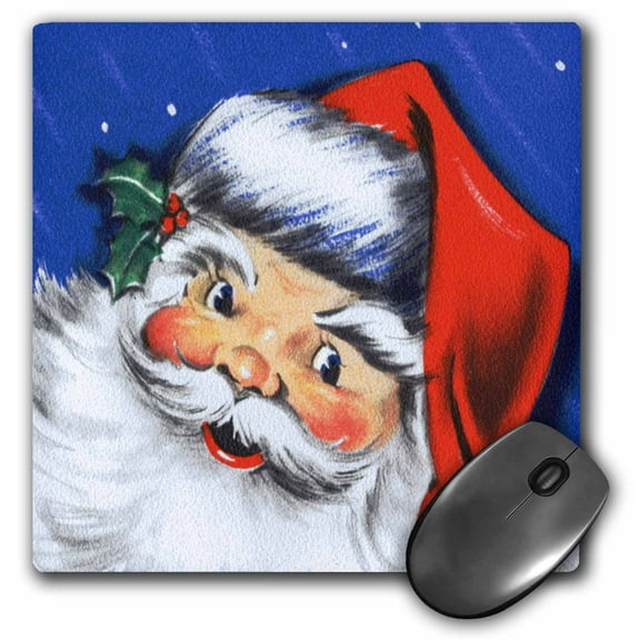 3dRose, Jolly Santa Illustration in textured Gouache Effect, MousePad