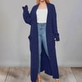 thumbnail image 2 of UJNDER Knitted Sweater Coat Long Cardigan Warm Winter Fashion Outerwear Casual Oversized Button Front Pocket Detail Winter Coats for Women Navy XL, 2 of 5