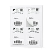 Buhbo 4-UP Address Shipping Label 4" x 5" Sticker Labels for Laser & Ink Jet Printers (100 Sheets, 400 Labels) White