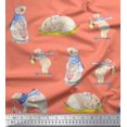 thumbnail image 1 of Soimoi Moss Georgette Fabric Cycle,Rabbit & Bear Kids Print Sewing Fabric Yard 42 Inch Wide, 1 of 2