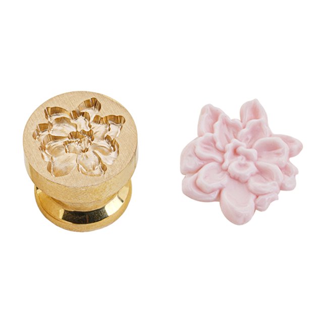 Cabeza Sello Sellado Chino Gardenia Sello Cera Sellado DIY Cobre