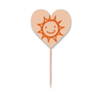 thumbnail image 1 of Hand Painting Orange Sun Sle Toothpick Flags Heart Lable Cupcake Picks, 1 of 3