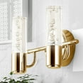 thumbnail image 6 of JONATHAN Y Bolha 10.75" 2-Light Minimalist Modern Bubble Acrylic/Iron Integrated LED Vanity Light, Brass Gold, 6 of 9