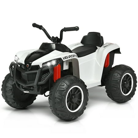 Gymax 12V Kids 4-Wheeler Quad ATV Battery Powered Ride On Toy w/ Lights & Music