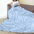 thumbnail image 6 of Honeii Blue snowflakes elegant Print Fleece Blanket - Throw Blanket for Bed, Sofa, Couch, Camping, and Travel , Microplush Ultra Soft Warm Blanket-60"x50", 6 of 7