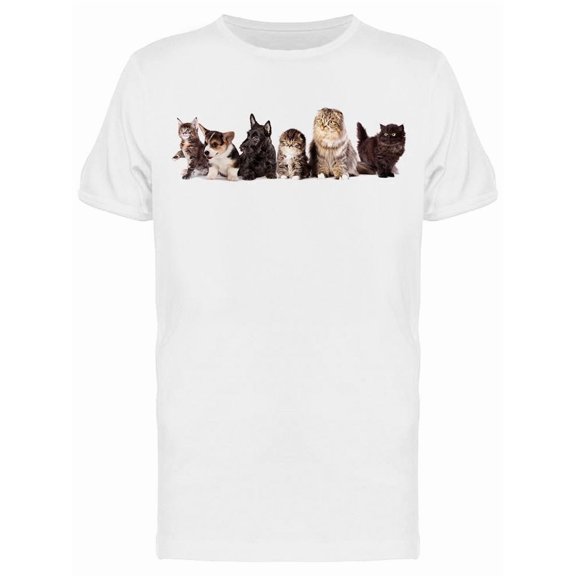 Group Of Cats And Dogs Tee Men's -Image by Shutterstock Men's T-shirt