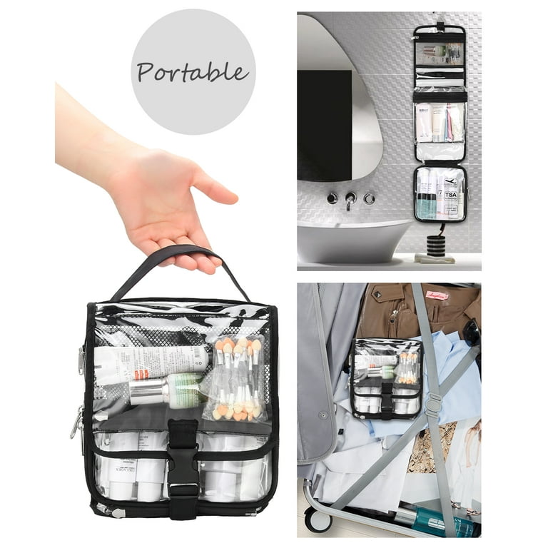 Hanging Toiletry Bag Clear Toiletry Bag for Women and Men 2 in 1 Removable TSA Liquids Travel Bag Waterproof Carry On Airline 3 1 1 Compliant Bag