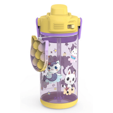 Zak Designs 16oz Beacon Gabbys Dollhouse Straw Bottle Fun Popper New With Tag