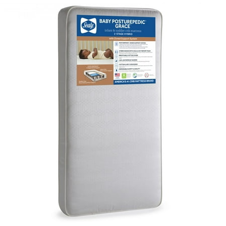 Sealy Baby Posturepedic Grace 2-Stage Hybrid Crib & Toddler Mattress, Zoned Support