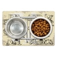 thumbnail image 1 of Vintage Pet Mat for Food and Water, Illustration of Kids Old Toys on Grunge Setting Teddy Bear Train Ball Childhood, Non-Slip Rubber Mat for Dogs and Cats, 18" X 12", by Ambesonne, 1 of 2