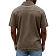 thumbnail image 4 of Zimjoy Men's Vintage Washed Polo Shirts Classic Fit Pullover Tops Summer Casual Retro Distressed Lapel Button Tee, Brown 3XL, 4 of 4