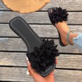 thumbnail image 2 of Tqyyweavej Flat Sandals for Women 3D Flower Solid Color Open Square Toe Sandals Slip On Comfortable Dressy Sandals Gifts for Women, 2 of 10