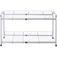 thumbnail image 1 of Organizador de 2 niveles debajo del fregadero y estante de almacenamiento extensible para gabinete para cocina, baño, plata, 1 of 4
