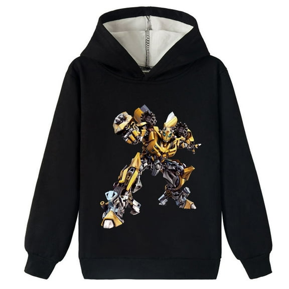 Boys Girls Transformers Brushed Hoodies Loose Sweatshirts Graphic Print Winter Hooded Tops